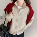 ゆったりダブルジップアップニットブルゾン レディース ニットジャケット | Carpe diem | 詳細画像2 