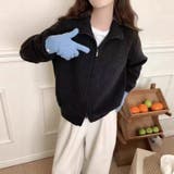 ゆったりダブルジップアップニットブルゾン レディース ニットジャケット | Carpe diem | 詳細画像3 