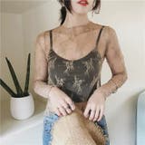 キャメル | レースチュールトップス 長袖 シアートップス | Carpe diem