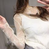 ライトベージュ | レースチュールトップス 長袖 シアートップス | Carpe diem