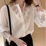 レース切替 シアーブラウス デコルテ透け感 | Carpe diem | 詳細画像3 