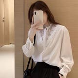 レース切替 シアーブラウス デコルテ透け感 | Carpe diem | 詳細画像5 