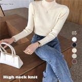 ベージュ | ハイネックニット トップス リブニット | Carpe diem