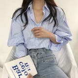 ストライプシャツ ギャザーカフス 長袖 | Carpe diem | 詳細画像9 