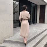 Vネックニットワンピース ウエストリボン付き ロング丈ワンピ | Carpe diem | 詳細画像11 