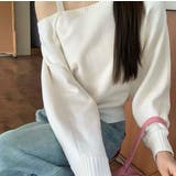 ホワイト | ワンショルダートップス ニット オフショルダー | Carpe diem