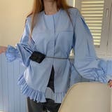 フリル裾ギャザースリーブ シャツブラウス トップス | Carpe diem | 詳細画像3 