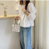 ギンガムチェック レーストリム シャツブラウス | Carpe diem | 詳細画像5 