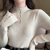 ビジュー付きニット トップス リブニット | Carpe diem | 詳細画像2