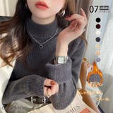 ダークグレー | 裏起毛ニットトップス 厚手ニット リブニット | Carpe diem