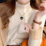 裏起毛ニットトップス 厚手ニット リブニット | Carpe diem | 詳細画像13 