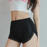 ブラック | レース付きペチコートパンツ レディース 裾レース | Carpe diem