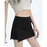 スリット入りキュロットスカート 露出防止 ミニスカート風 | Carpe diem | 詳細画像1 