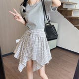 腰巻きシャツ風チェック柄 ミニスカート ショートパンツ付き | Carpe diem | 詳細画像1 