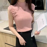 ピンク | ボリューム袖 サマーニットトップス ハイネックニット | Carpe diem