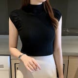 ボリューム袖 サマーニットトップス ハイネックニット | Carpe diem | 詳細画像1