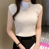 ボリューム袖 サマーニットトップス ハイネックニット | Carpe diem | 詳細画像2