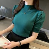 サマーニット トップス パフショルダーニット | Carpe diem | 詳細画像1