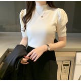 ライトベージュ | サマーニット トップス パフショルダーニット | Carpe diem