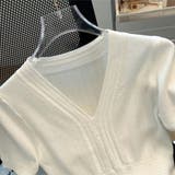 ボタン付きショート丈ニットトップス サマーニット 半袖ニット | Carpe diem | 詳細画像13