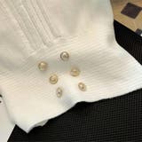 ボタン付きショート丈ニットトップス サマーニット 半袖ニット | Carpe diem | 詳細画像14