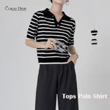 ブラック | ポロシャツ半袖 トップス ボーダートップス | Carpe diem