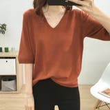 キャラメル | ニットトップス 半袖 サマーニット半袖 | Carpe diem