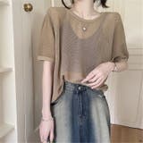 背中あきトップス バックオープン 透かし編みサマーニット | Carpe diem | 詳細画像2 