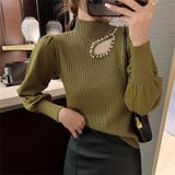 ニット長袖 パール付き パフスリーブニット | Carpe diem | 詳細画像6