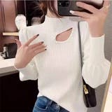 ニット長袖 パール付き パフスリーブニット | Carpe diem | 詳細画像2