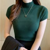 リブニットトップス シンプルニット セーター | Carpe diem | 詳細画像5