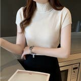 リブニットトップス シンプルニット セーター | Carpe diem | 詳細画像2