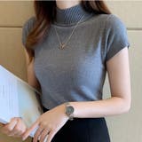 リブニットトップス シンプルニット セーター | Carpe diem | 詳細画像3