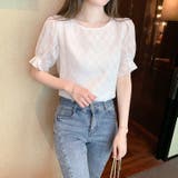 シフォン半袖 夏トップス シアーブラウス | Carpe diem | 詳細画像2 