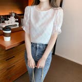 シフォン半袖 夏トップス シアーブラウス | Carpe diem | 詳細画像4 