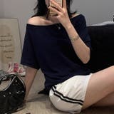 オフショルダー風半袖 ドロップショルダーTシャツ トップス | Carpe diem | 詳細画像8