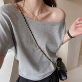 オフショルダー風半袖 ドロップショルダーTシャツ トップス | Carpe diem | 詳細画像9