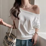 オフショルダー風半袖 ドロップショルダーTシャツ トップス | Carpe diem | 詳細画像1