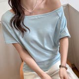 オフショルダー風半袖 ドロップショルダーTシャツ トップス | Carpe diem | 詳細画像16