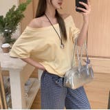 オフショルダー風半袖 ドロップショルダーTシャツ トップス | Carpe diem | 詳細画像18