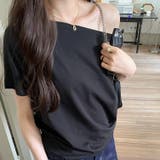 オフショルダー風半袖 ドロップショルダーTシャツ トップス | Carpe diem | 詳細画像5