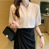 シャツ半袖 ブラウス半袖 パール付きトップス | Carpe diem | 詳細画像8