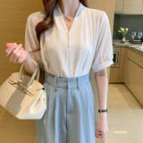 シャツ半袖 ブラウス半袖 パール付きトップス | Carpe diem | 詳細画像5