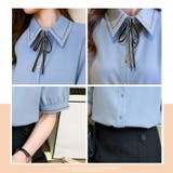 シャツブラウス半袖 ボウタイブラウス 襟付きブラウス | Carpe diem | 詳細画像11