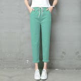 コバルトグリーン | 綿麻パンツ ロングパンツ ストレートパンツ | Carpe diem