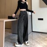 チャコールグレー | ワイドデニム パンツ オールシーズン | Carpe diem