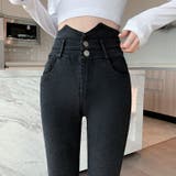 ミックスブラック | スキニーパンツ ストレッチ ハイウエスト | Carpe diem