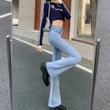 ハイウエスト フレアデニムパンツ ベルボトム | Carpe diem | 詳細画像15 