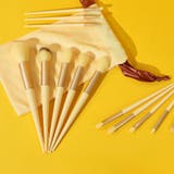 ライトイエロー | メイクブラシ13本セット 収納ポーチ付き | Carpe diem