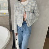 ノーカラー ツイード風 ジャケット | Carpe diem | 詳細画像4 